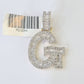 10k Yellow Gold Diamond Letter "G" Initial Alphabet Charm Pendant Real Genuine