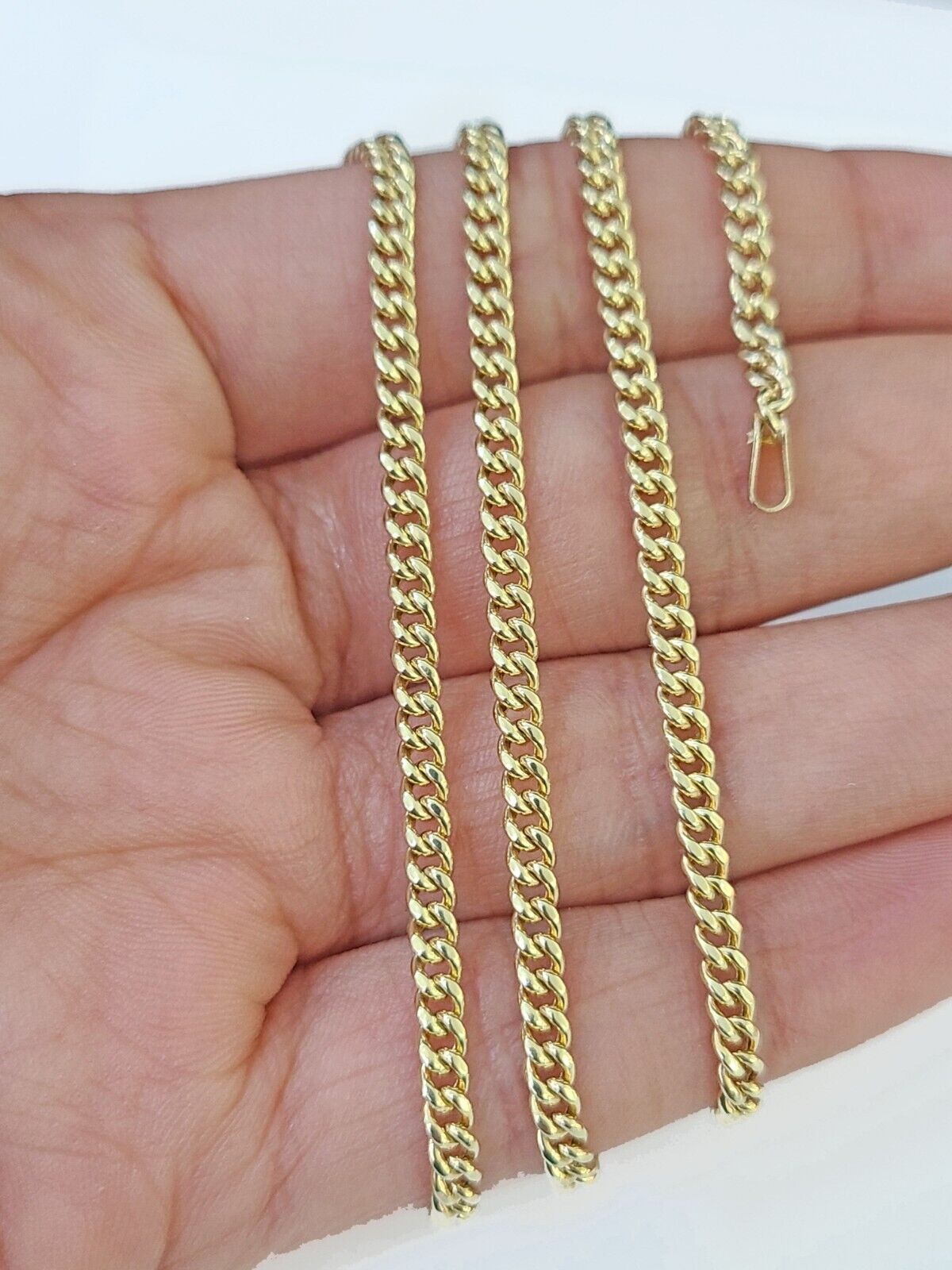 10k Gold Miami Cuban Chain & Cross Charm \ Pendent SET 3mm 20 Inches Necklace