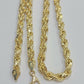 SOLID Real 10k Yellow Gold Rope Chain 26 Inch Lobster Lock Men Women
