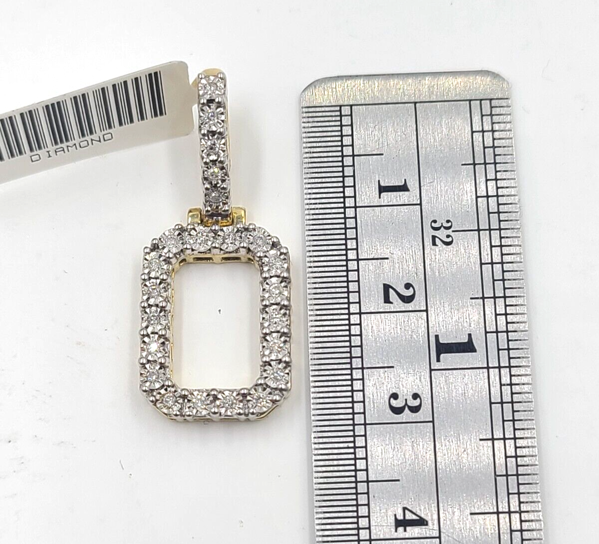 Real 10k Gold & Diamond Letter "O" Initial Alphabet Charm/Pendant 1.25".