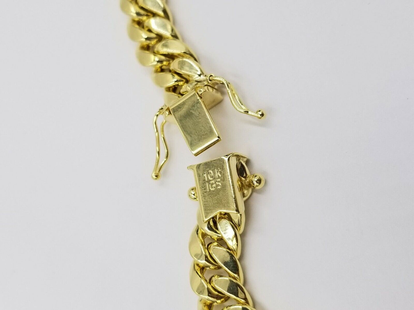 Real 10k Yellow Gold Men Jesus Cross Charm with Miami Cuban Chain Diamond Cut