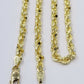 10k Real Gold Rope Chain For Men SOLID 5mm 24 Inch Diamond Cut On Sale