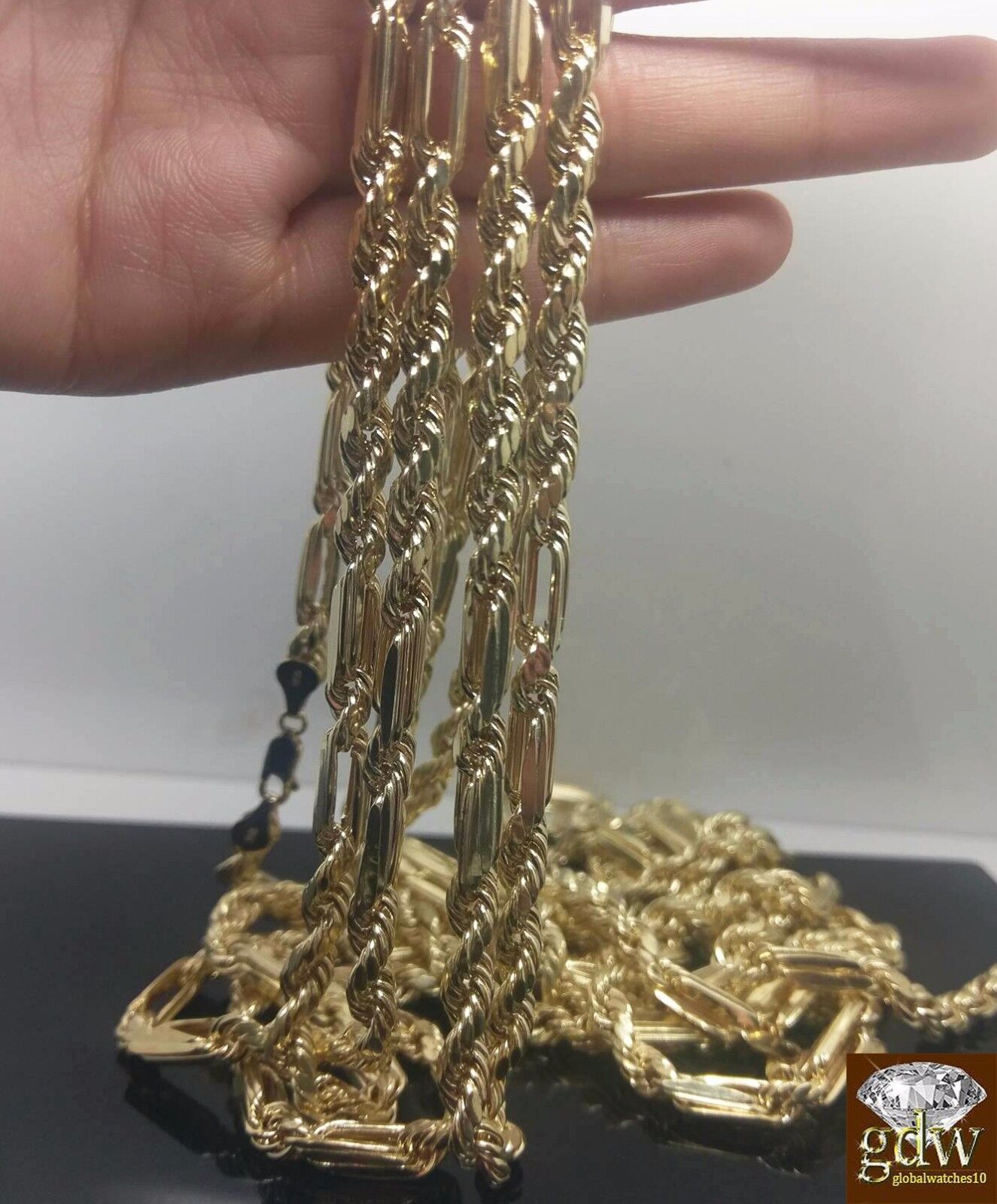 Real 10k Yellow Gold Milano Rope Chain Necklace 5mm 22 inch Free Shipping Sale