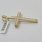 10k Yellow Gold Jesus Cross Charm Pendant 10 KT 2.5" Inch Religious Charm Real