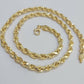 10k Gold Rope chain 6mm 26 Inch Real 10kt Yellow Gold Necklace Diamond Cut