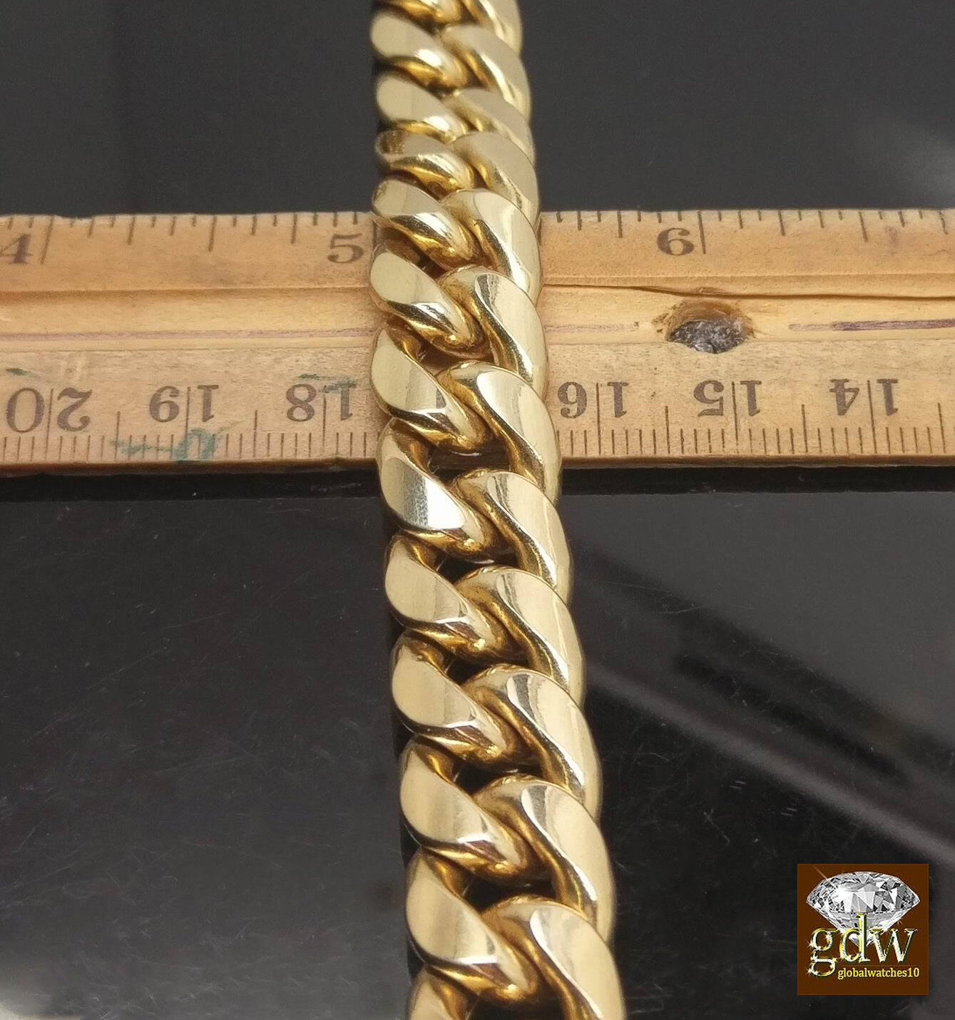 Real 10k Yellow Gold  Miami Cuban Chain Necklace 12mm 30" Inch Box Lock