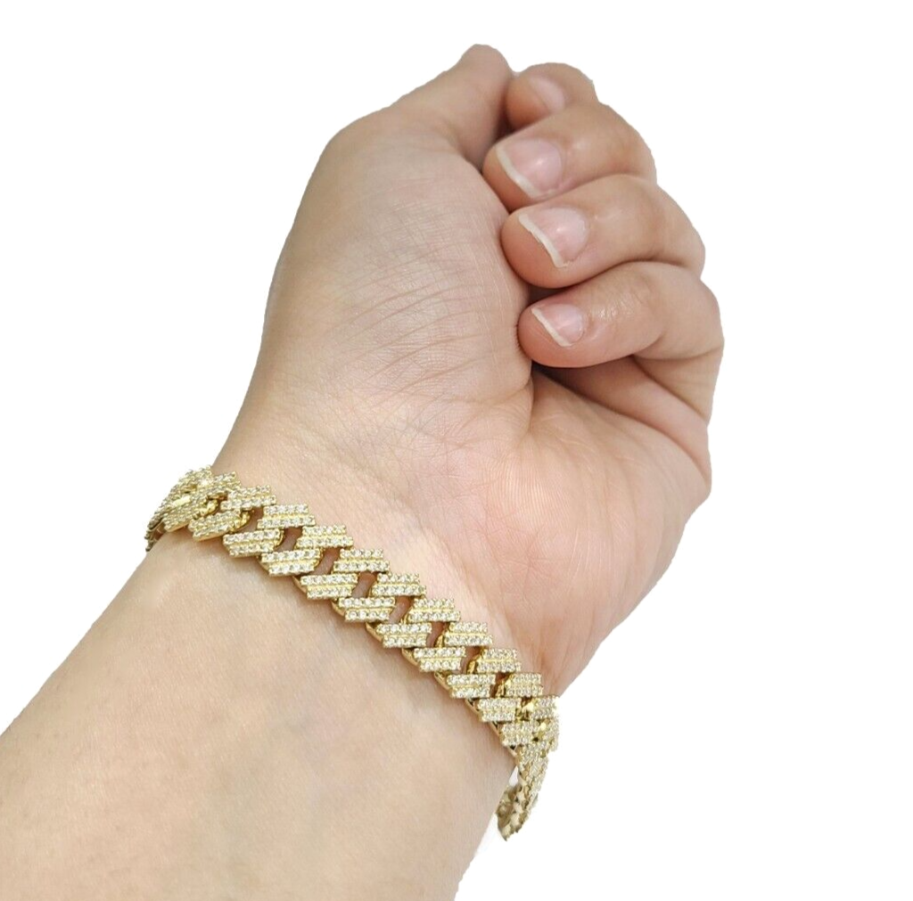 Real 10k Solid Yellow Gold Miami Cuban Bracelet 9" Inch 10mm Box Lock