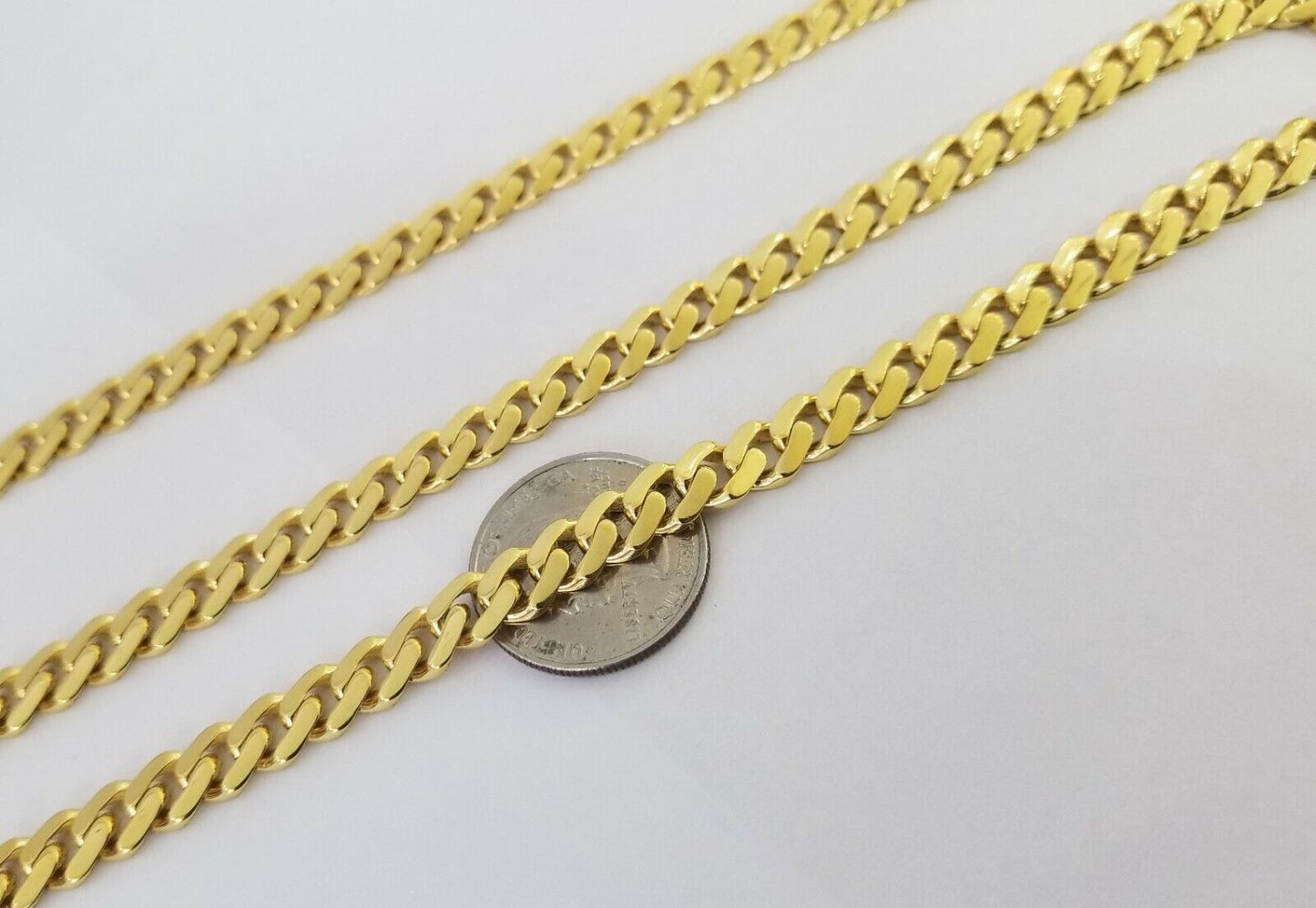 Real 10k Gold Royal Miami Cuban Monaco Link Chain 8mm 24" yellow gold necklace