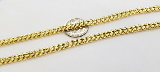 Real 10kt yellow Gold Necklace 7mm 24" Miami Cuban Link chain Box Lock 28-29g