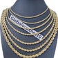 Real 10k Gold Rope Chain 3mm-10mm Necklace 18"-30" Inch Men Women