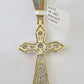 10k Yellow Gold Diamond Jesus Cross Charm Pendant Genuine Diamond Real