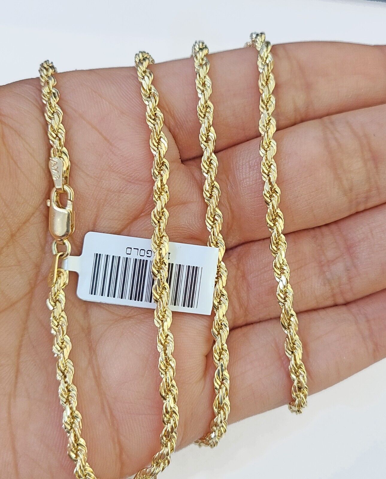 10k Gold Rope Chain & Cross Charm Pendent SET 3mm 22 Inches Necklace , Real 10kt