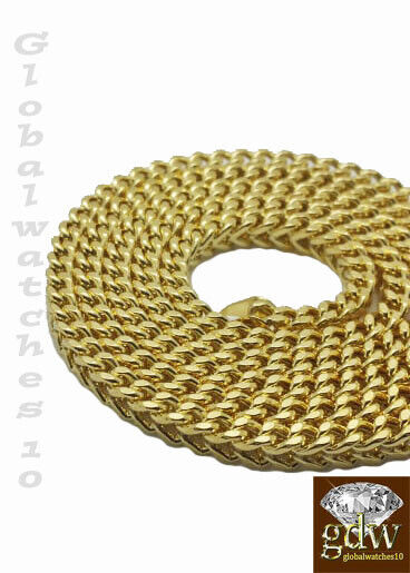 14k Yellow Gold Franco Chain 24 Inch Men Real 10k Chain 4mm Lobster Clasp