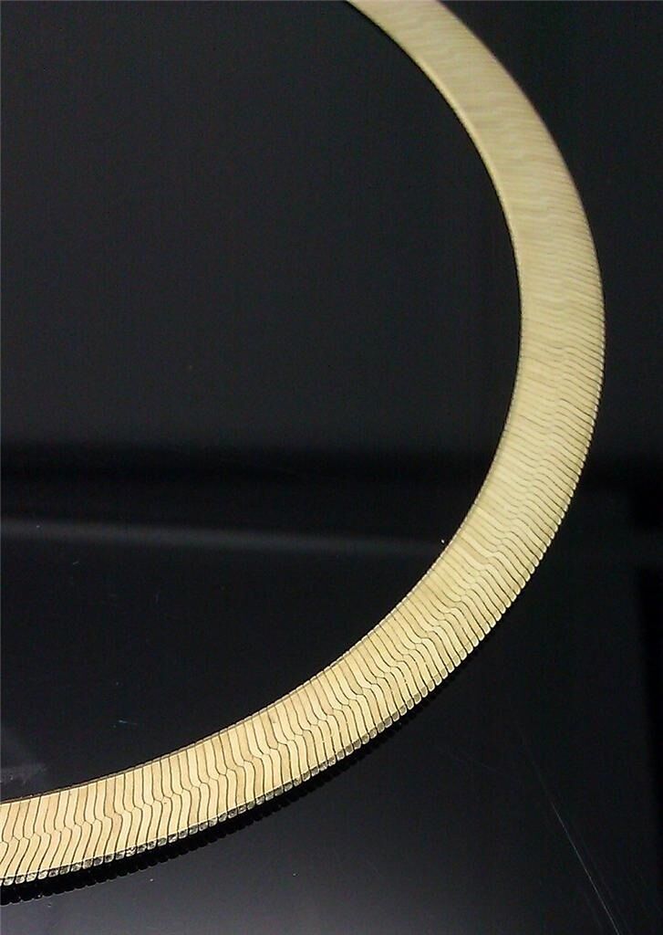 Real 10k Yellow Gold Herringbone 18" Necklace Chain 12mm
