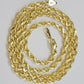 10k Yellow Gold Rope Chain Solid Necklace 6mm 18" Choker Length For Women Men