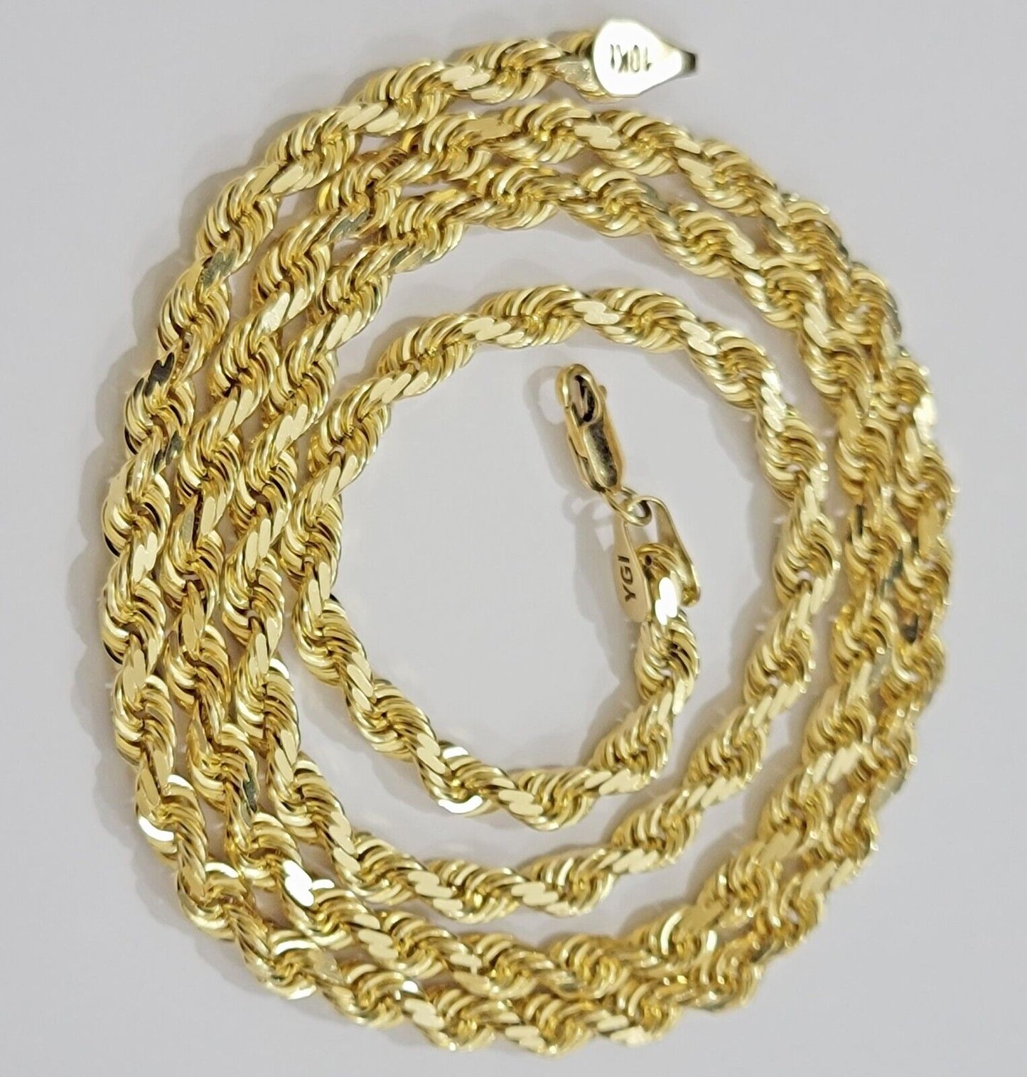 10k Yellow Gold Rope Chain Solid Necklace 6mm 20" Choker Length For Women Men