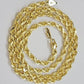 10k Yellow Gold Rope Chain Solid Necklace 6mm 22" Inch Real 10kt For Men Women